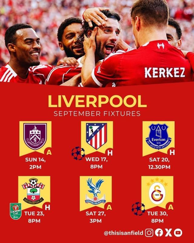 魔鬼赛程开启！利物浦9月下半月17天6赛，最后还要远征土耳其
